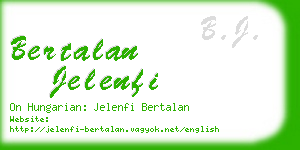 bertalan jelenfi business card